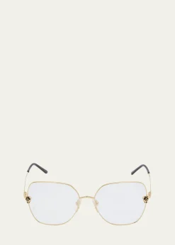 CartierPanther Gold-Plated Metal Butterfly Optical Glasses