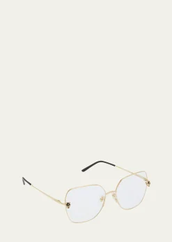 CartierPanther Gold-Plated Metal Butterfly Optical Glasses