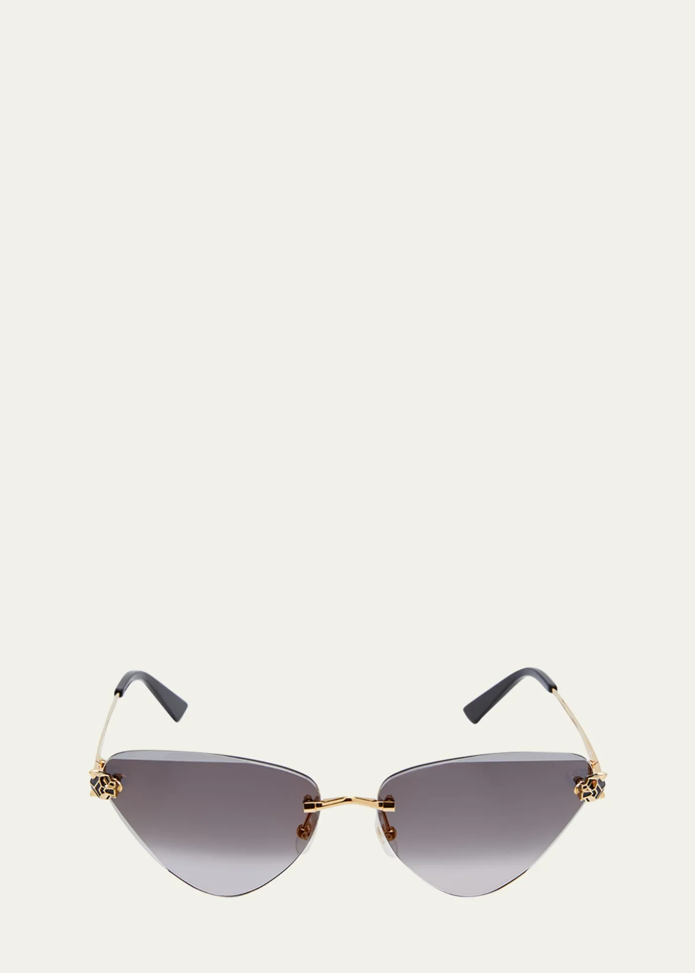 CartierPanthère Rimless Cat-Eye Metal Sunglasses