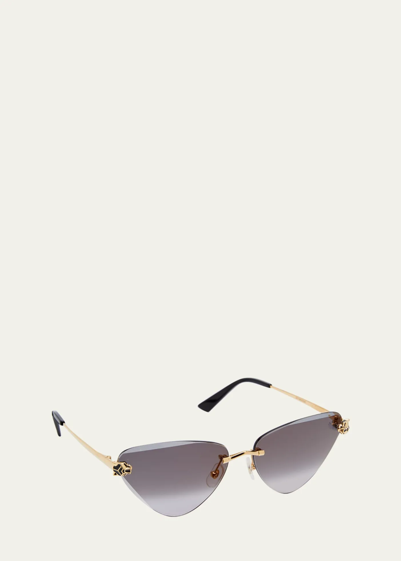 CartierPanthère Rimless Cat-Eye Metal Sunglasses