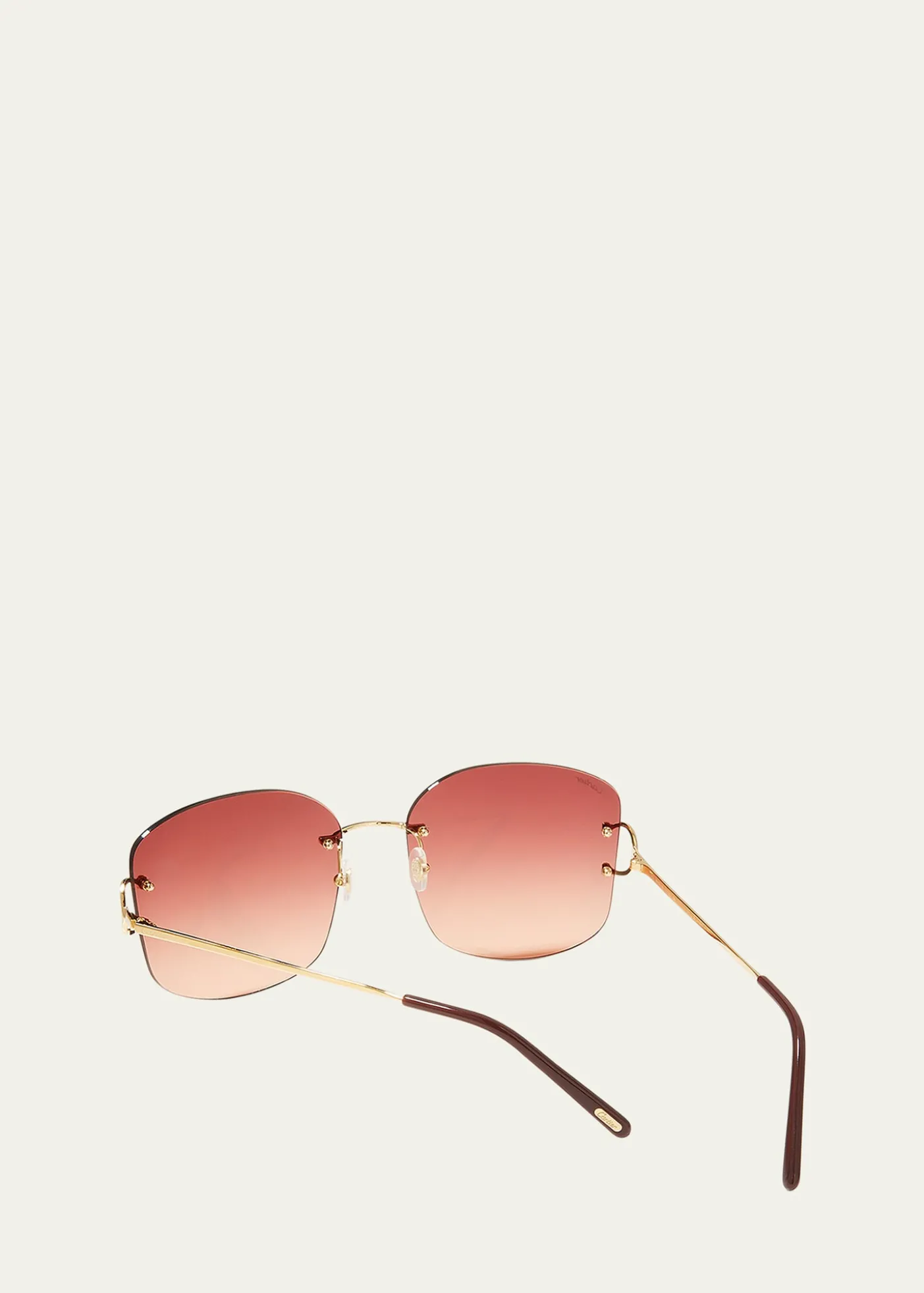CartierRimless Round Metal & Acetate Sunglasses