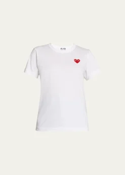 CDG PlayHeart Logo Short-Sleeve Cotton T-Shirt