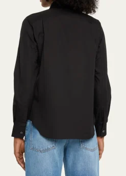 CDG PlayLogo-Patch Woven Cotton Button-Front Shirt