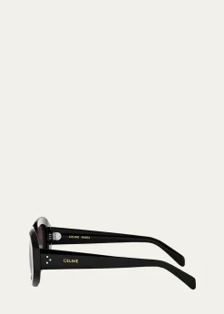 Celine3 Dot Geometric Square Sunglasses