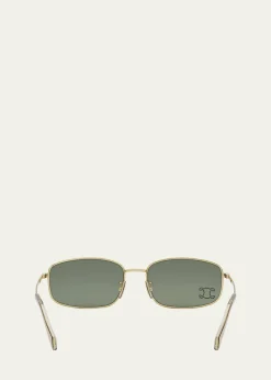 CelineEmbellished Triomphe Metal Rectangle Sunglasses