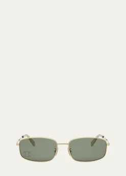 CelineEmbellished Triomphe Metal Rectangle Sunglasses