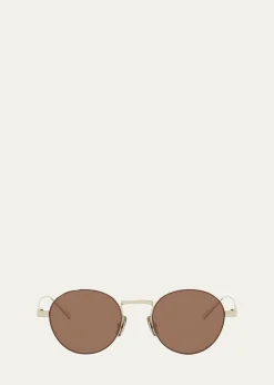 Celine49mm Metal Round Sunglasses