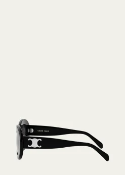 CelineTriomphe Acetate Round Sunglasses