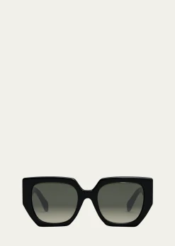CelineTriomphe Logo Acetate Butterfly Sunglasses