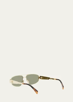 CelineTriomphe Metal Aviator Sunglasses