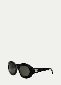 Celine Triomphe Round Acetate Sunglasses
