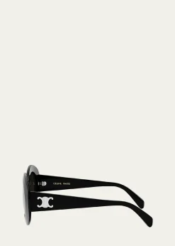 Celine Triomphe Round Acetate Sunglasses