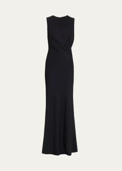 Chiara Boni La Petite RobeFrozy Sleeveless Draped Column Gown