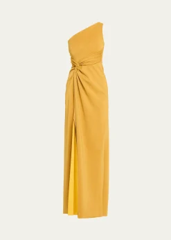 Chiara Boni La Petite RobeOtsu One-Shoulder Shimmer Jersey Gown