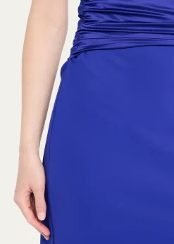 Chiara Boni La Petite RobeRuched One-Shoulder Bodycon Satin Dress