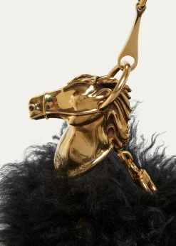 ChloeChain Horse Shoulder Bag in Curly Shearling
