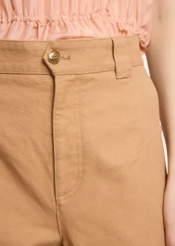 ChloeCotton Canvas Barrel-Leg Trousers