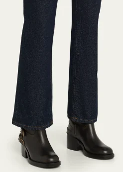 ChloeDakota Burnished Leather Moto Ankle Boots