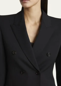 ChloeDouble-Breasted Wool Tailored Jacket With Patch Pockets