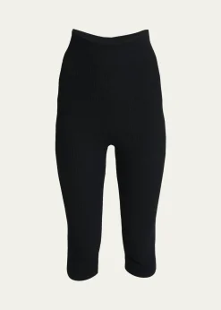 ChloeHoneycomb Stretch Knit Skinny-Leg Capri Pants