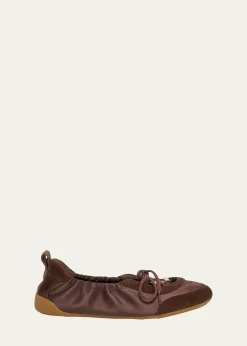 ChloeKick Lace-Up Ballerina Flats