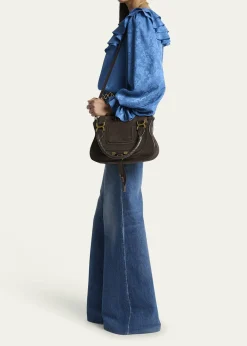 ChloeMarcie Double Carry Satchel in Calfskin Suede
