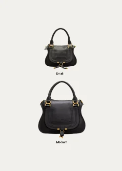 ChloeMarcie Small Satchel Bag in Grained Calfskin