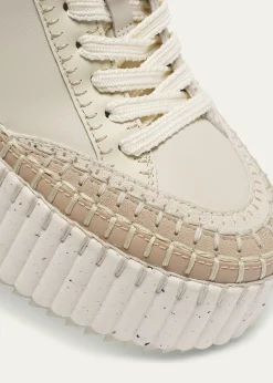 ChloeNama Platform Speckled Mix Leather Sneakers