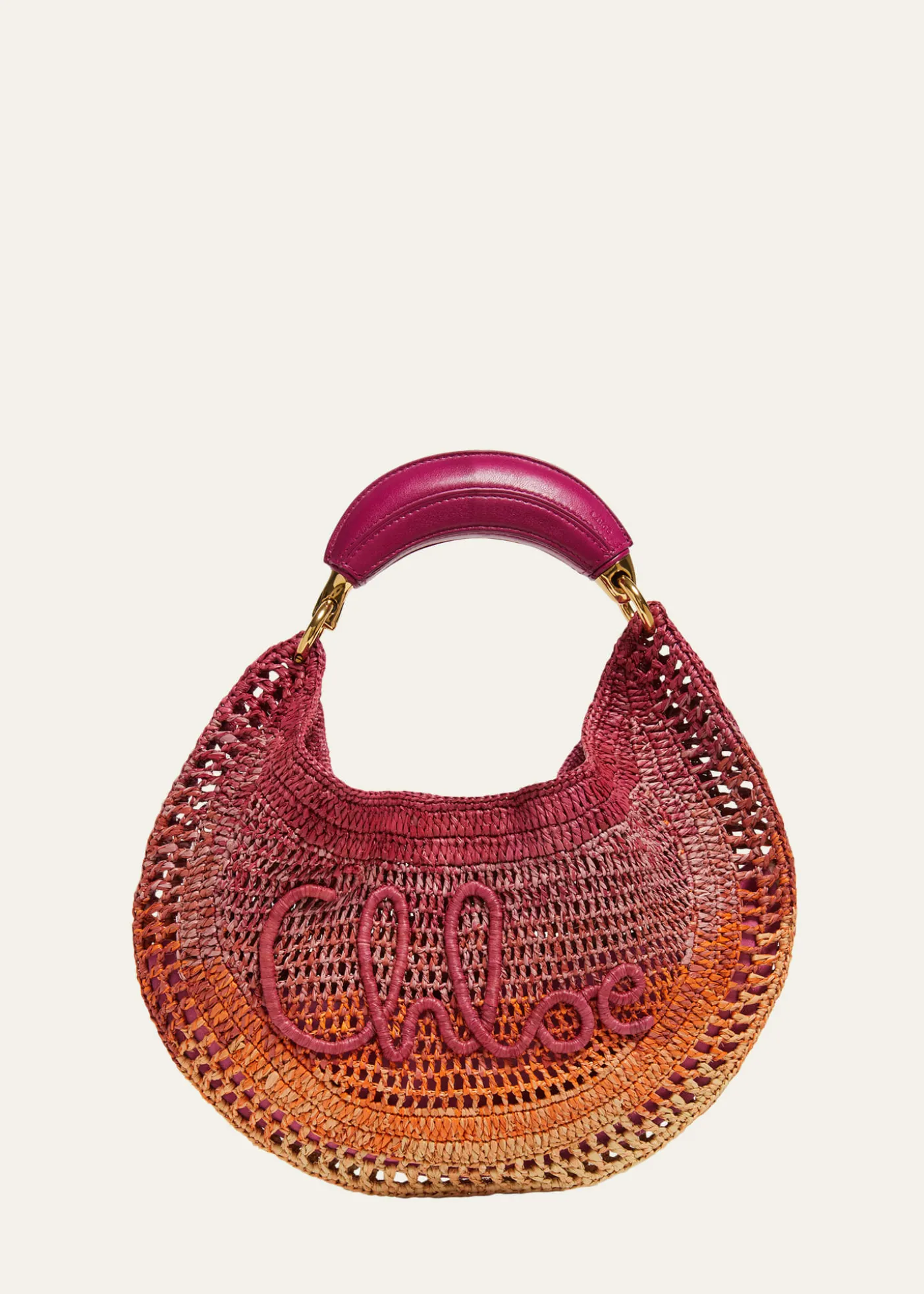 ChloeOmbre Banana Tote Bag in Viscose Raffia