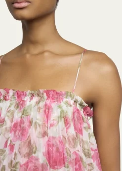 ChloeRose Silk Chiffon Ruffle Tiered Maxi Dress