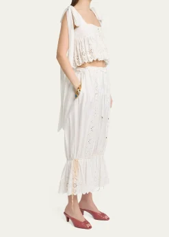 ChloeSoft Cotton Eyelet Pants