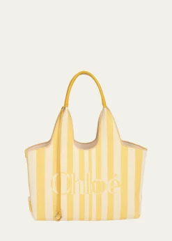 ChloeStripy East-West Jacquard Tote Bag