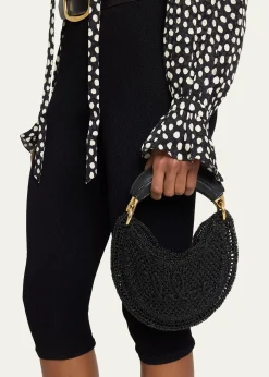 ChloeSummer Banana Mini Hobo Bag in Metallic Crochet
