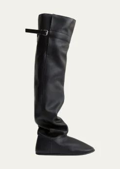 ChristenBig Shearling-Lined Leather Over-the-Knee Boots