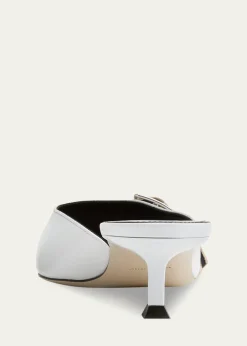 ChristenHelix Mixed Leather Buckle Mules