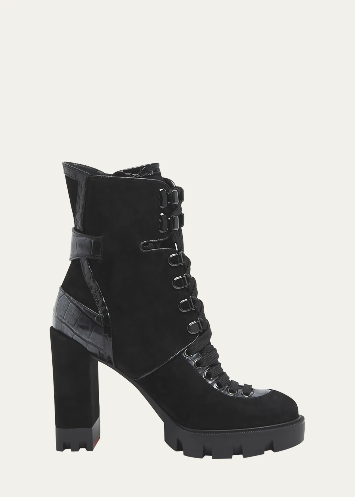 Christian LouboutinMacademia Croco Leather Red Sole Boots