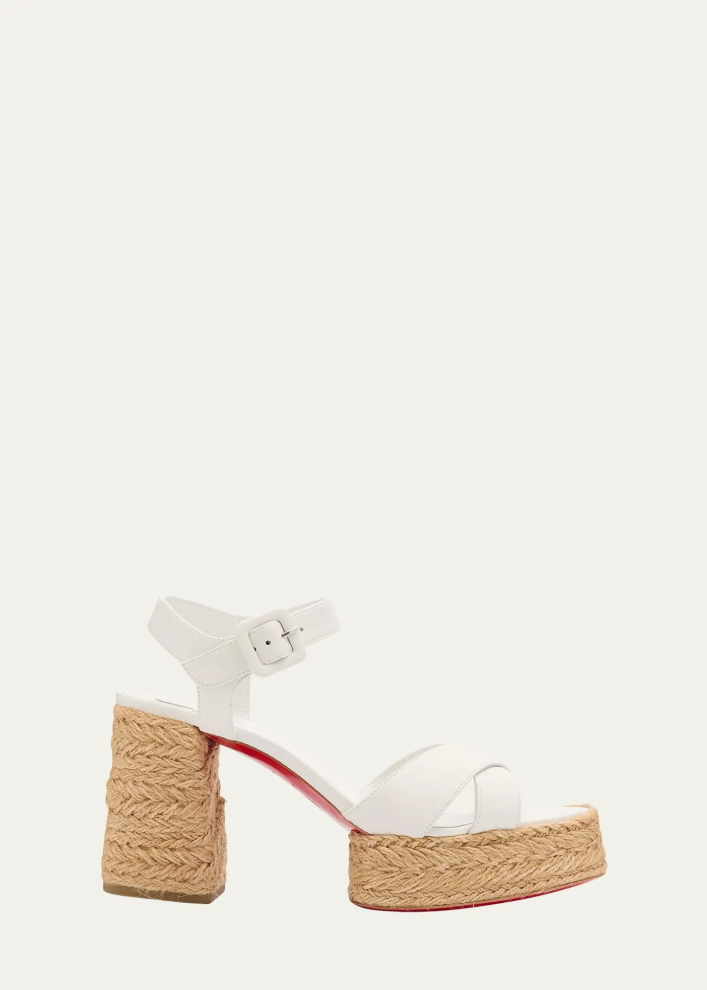 Christian Louboutin70mm Calakala Leather Crisscross Espadrille Sandals
