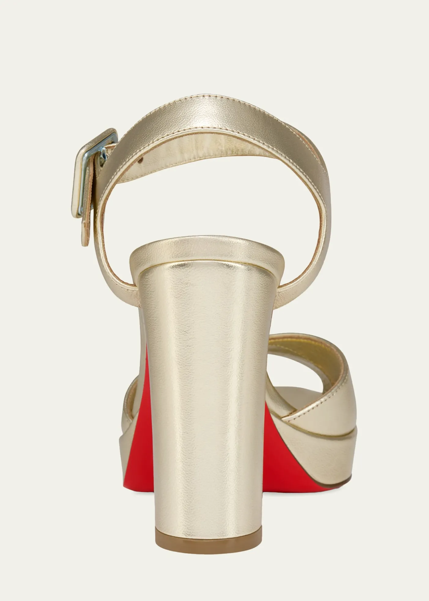 Christian Louboutin100mm Cora Metallic Nappa Leather Platform Sandals