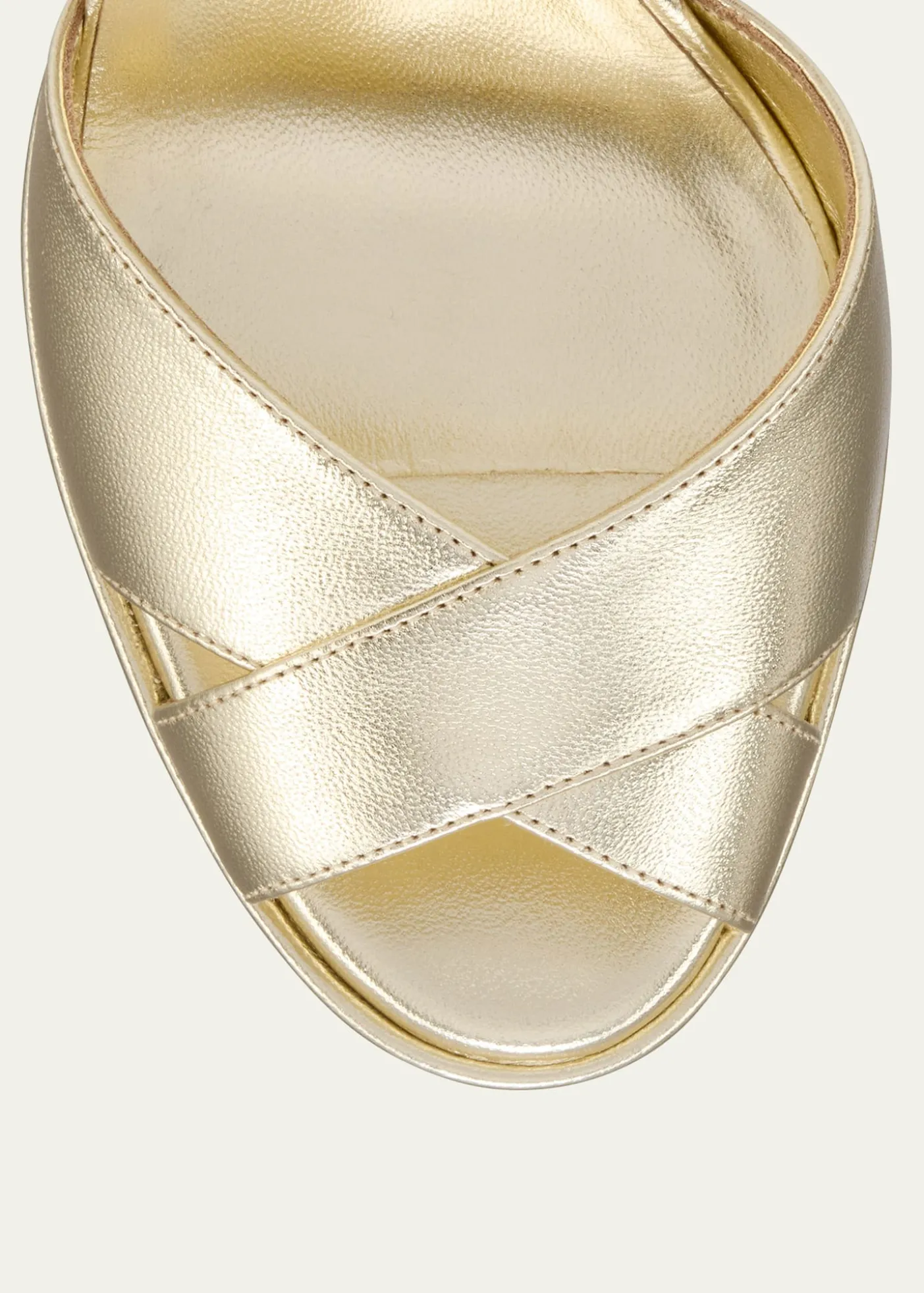Christian Louboutin100mm Cora Metallic Nappa Leather Platform Sandals