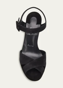 Christian Louboutin100mm Cora Suede Platform Sandals