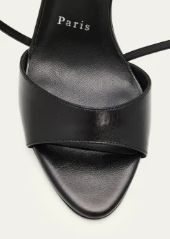 Christian Louboutin100mm Fanny Randa Leather Ankle-Tie Sandals