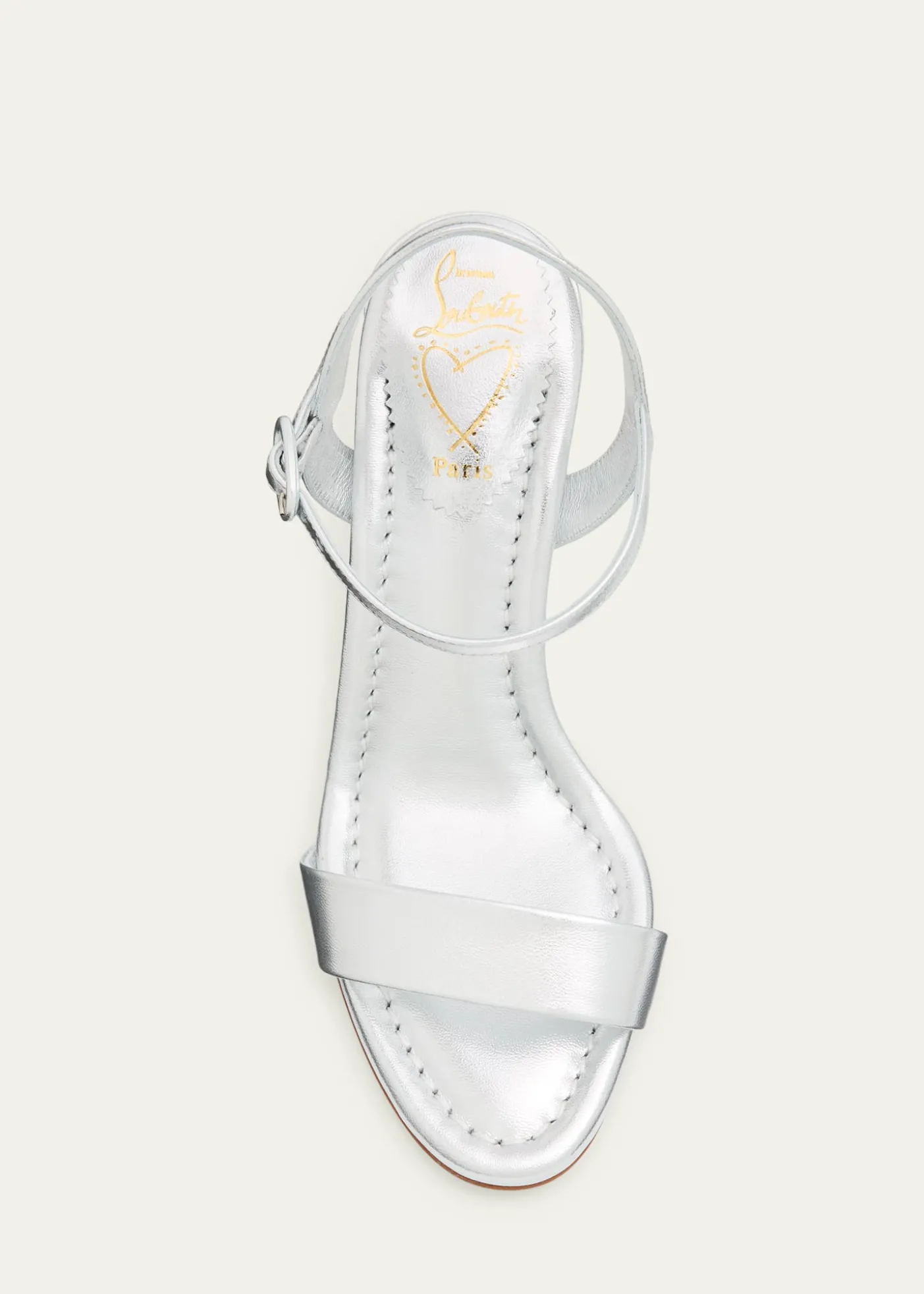 Christian Louboutin85mm Jane Metallic Leather Ankle-Strap Sandals