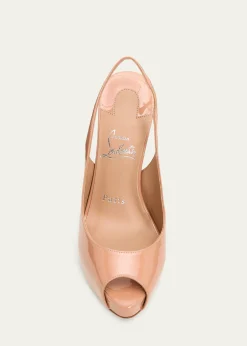 Christian Louboutin120mm Lady Fanny Patent Leather Peep-Toe Pumps