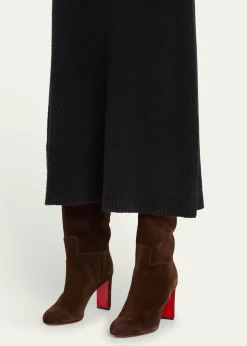 Christian Louboutin85mm Loo Suede Knee Boots
