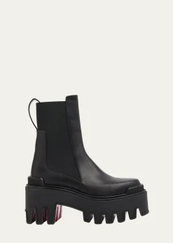Christian Louboutin80mm Marcharcroc Platform Leather Chelsea Boots