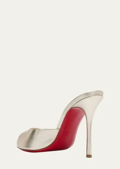 Christian Louboutin100mm Me Dolly Metallic Slide Sandals