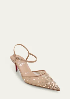 Christian Louboutin60mm Miss Z Riviera Strass Mesh Pumps