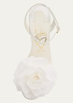 Christian Louboutin100mm Miss Z Flora Leather Sandals