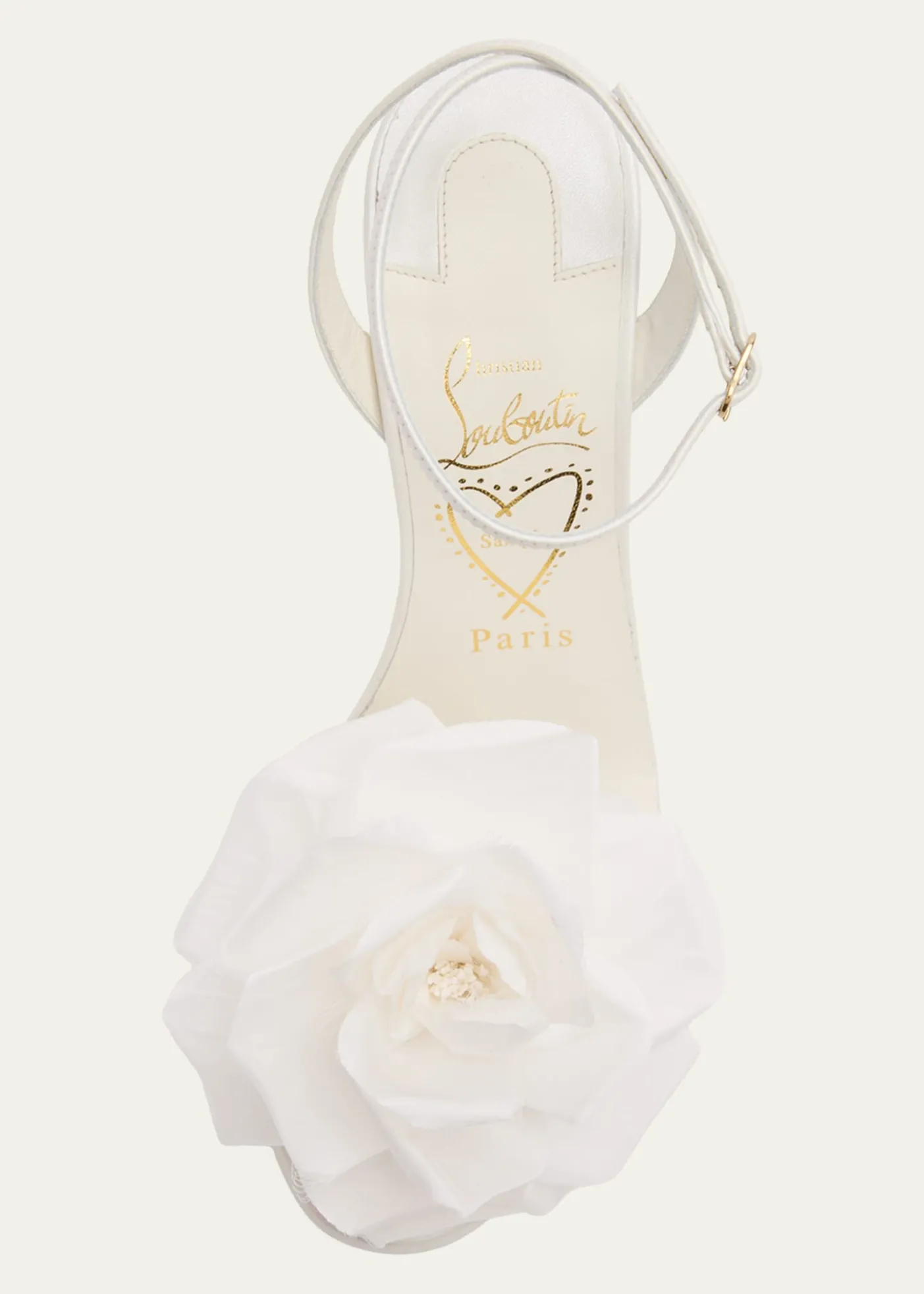 Christian Louboutin100mm Miss Z Flora Leather Sandals