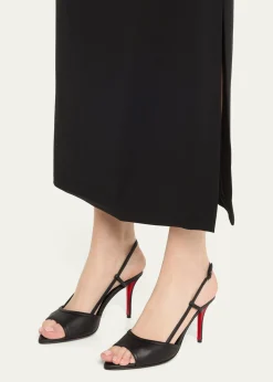 Christian Louboutin80mm Miss Z Leather Slingback Sandals